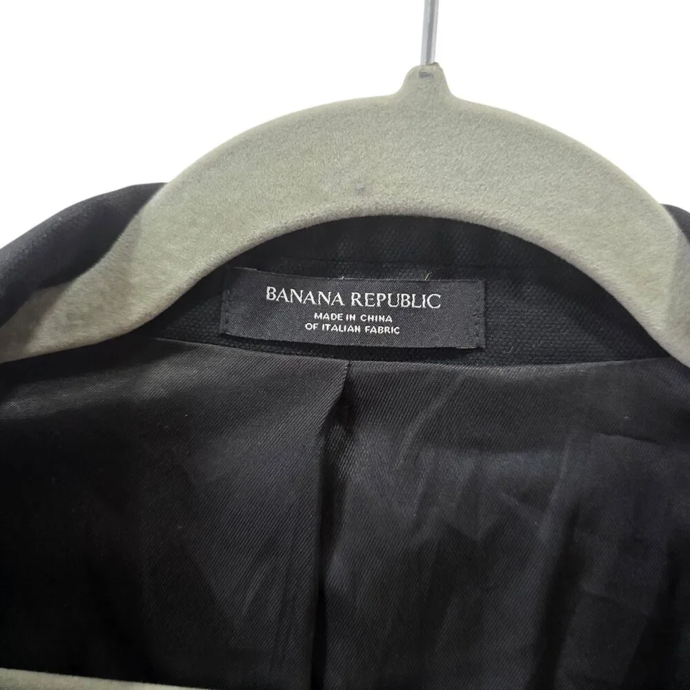 Banana Republic Reda Flexo Wool Blazer Jacket Men 50 Regular Tailored Slim Black